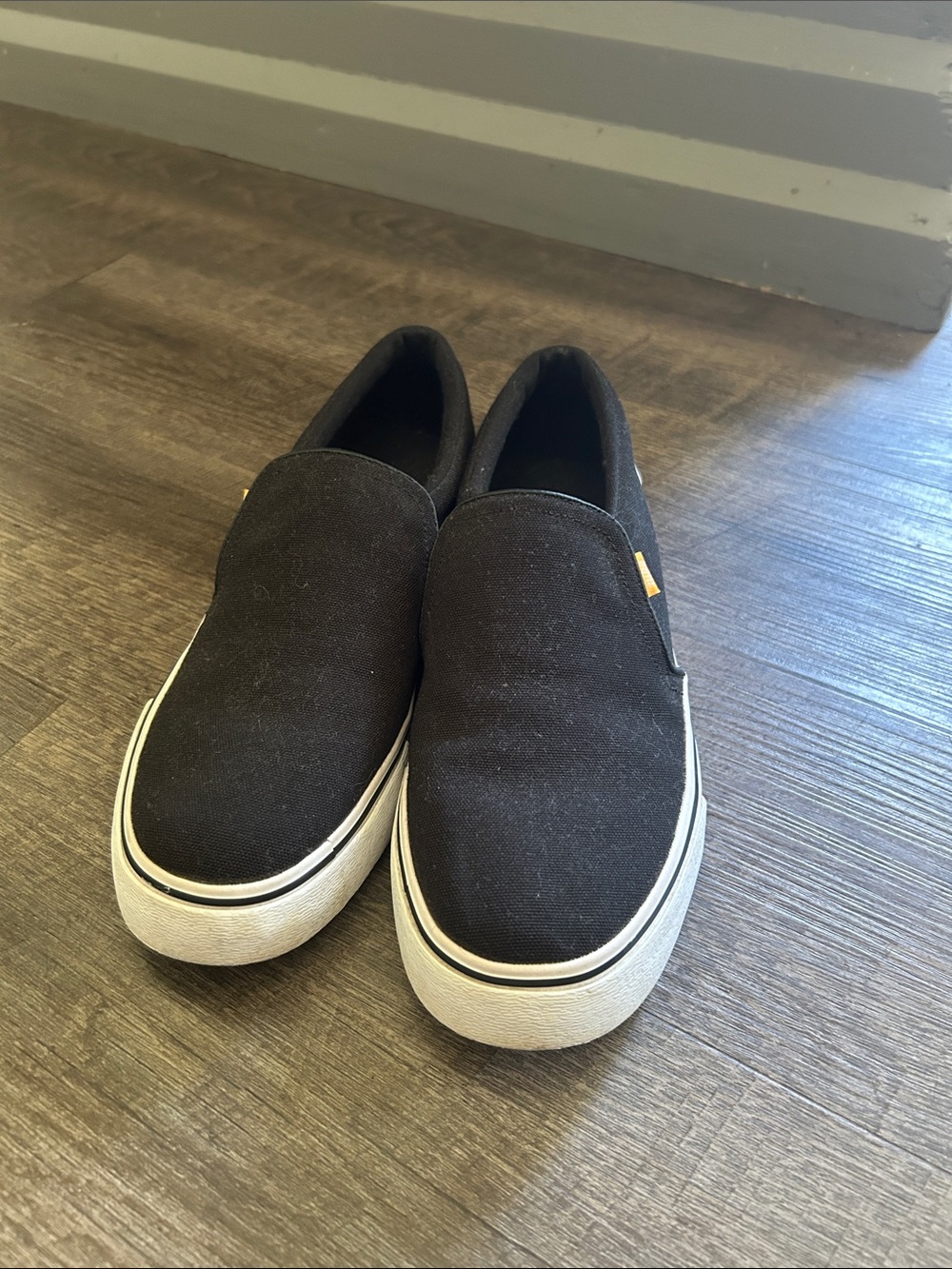 Nike Men's Black Slip-On Canvas Loafers with White Sole